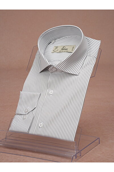 PAREZ Italian Collar Slim Fit Striped Men's Shirt