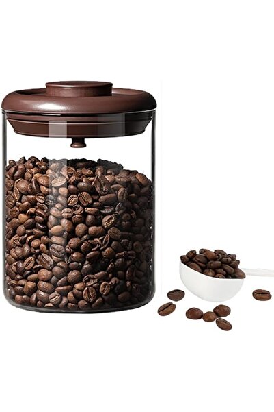 KASTWAVE Coffee Container, Glass Coffee Container with One-Way CO₂ Valve, Air...