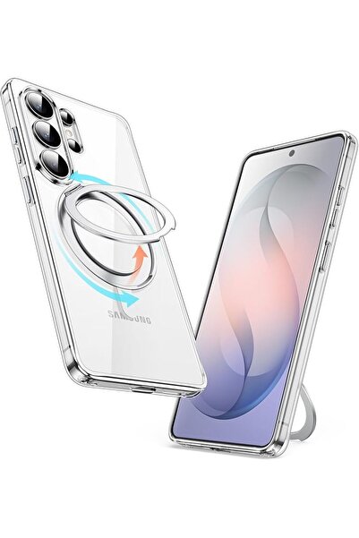 JETech 360° Rotatable Ring Stand Case for Samsung Galaxy S26 Ultra, Clear