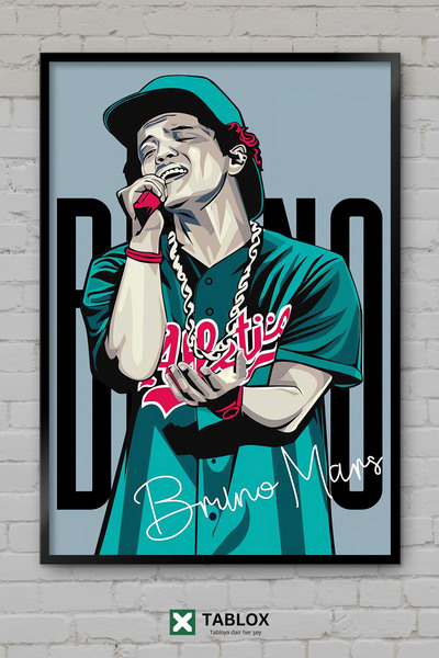 TABLOX Bruno Mars Τραγουδιστής Ποπ Μουσική Φανκ Πορτρέτο Διακοσμητικός πίνακα...