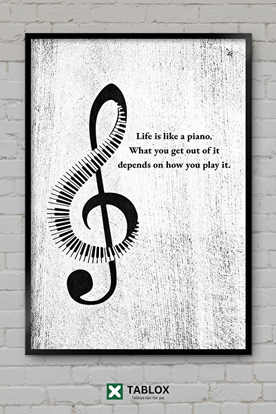 TABLOX Life And Piano Αφίσα Τέχνης Μουσικής με Πιάνο, Διακοσμητικός Πίνακας M...