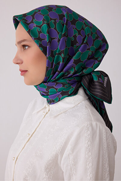 Belli Eșarfă din mătase twill 100% cu model etnic BE22-83
