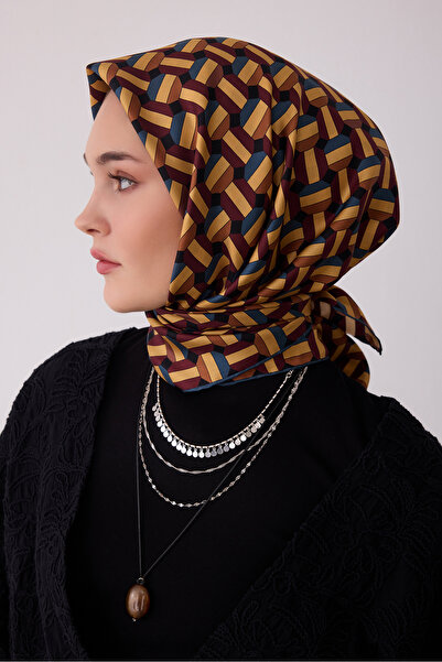 Belli Γεωμετρικό Σχέδιο 100% Μεταξωτό Φουλάρι Twill BE07-02