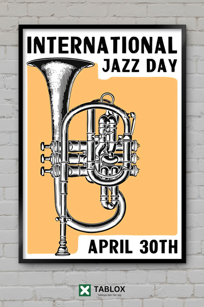 TABLOX International Jazz Day Poster Frame Look Decorative Mdf Painting
