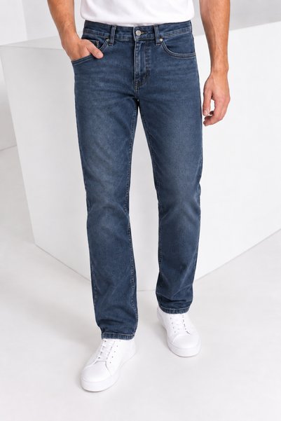 ElitWear Erkek Regular Kalıp Boru Paça Kroseç Kumaş Likralı Kot Pantolon