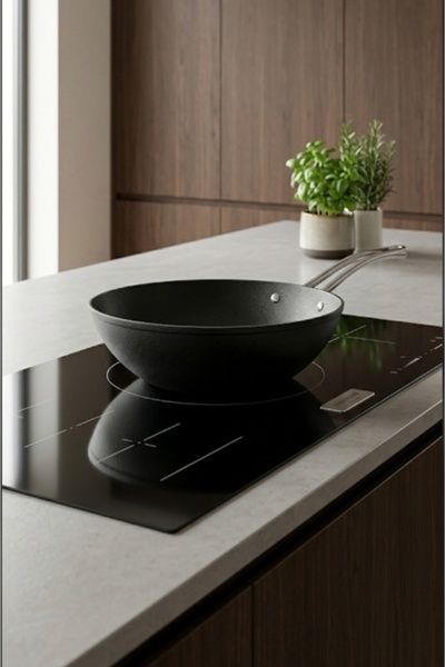 Madame Coco Titanium Professional Wok Pan - Μαύρο - 28 cm