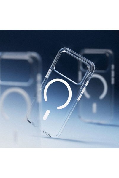 Iphone 17 Pro Max ve Iphone 18 Pro Max ile Uyumlu Magsafe Özellikli Kablosuz Şarj Destekli Şeffaf Silikon Telefon Kılıfı