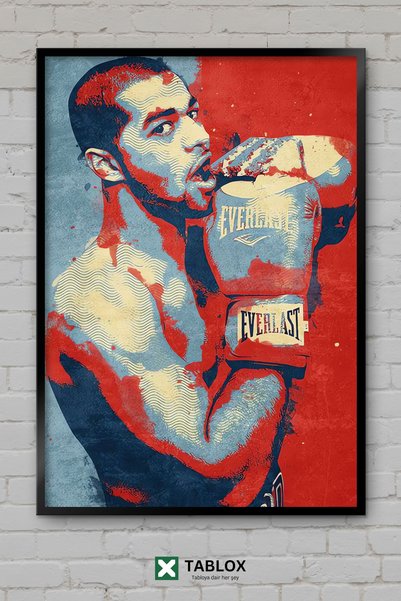 TABLOX Sadam Ali Bokser Bokser Sportski Šampion Portret Vintage Okvir Izgled ...