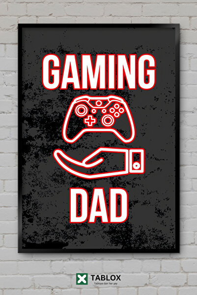 TABLOX Gaming Dad Gamer Father Gamer Αφίσα τοίχου νέον με κορνίζα Διακοσμητικ...