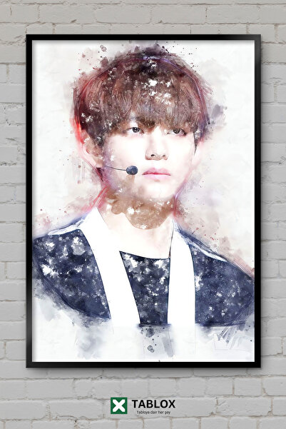 TABLOX Bts Kim Taehyung V Kpop korejska muzika portret poster u okviru, dekor...