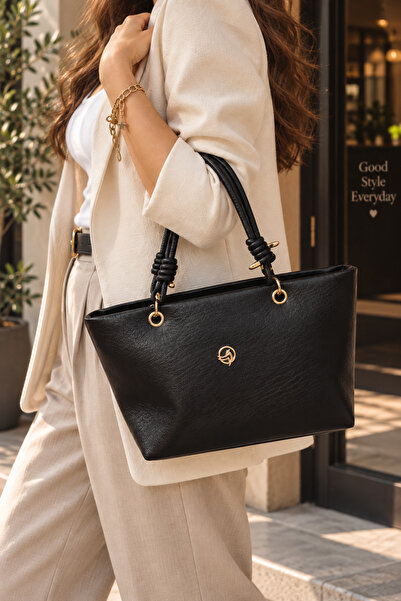EdButikModa Women's Knotted Hand and Shoulder Bag Stylish for Daily Use