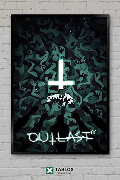 TABLOX Outlast Korku Oyun Game Horror Dark Αφίσα με Πλαίσιο Διακοσμητικό Πίνα...