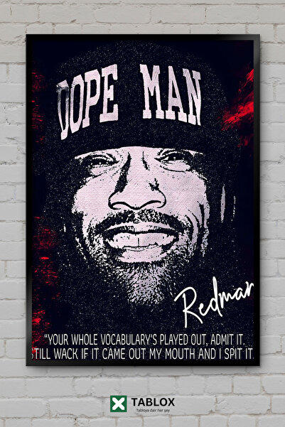 TABLOX Redman Rapper Ράπερ Χιπ Χοπ Μουσική Πορτρέτο Αφίσα με κορνίζα Διακοσμη...