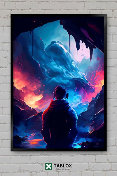 TABLOX Gaming Room Oyun Odası Gamer Oyuncu Αφίσα νέον με κορνίζα Διακοσμητικό...