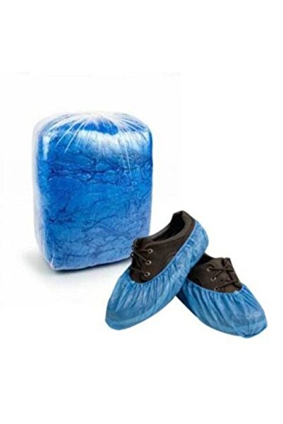 Muhtelif Disposable Elastic Shoe Covers 100 Pieces Blue Color