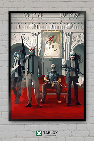 TABLOX Αφίσα δράσης Payday Game Heist με χαρακτήρες, διακοσμητικός πίνακας MD...