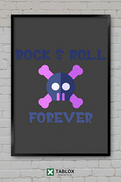 TABLOX Poster Rock Roll Forever Music Forever, cu aspect de cadru vintage, ta...