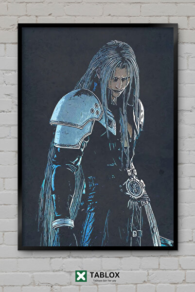 TABLOX Sephiroth lik iz igre Final Fantasy, anime, japanski okvir, dekorativn...