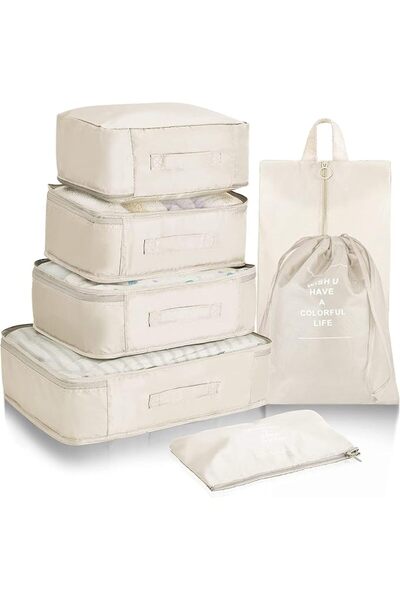 MarlaMall Packing Cubes 7 Pcs Travel Luggage Packing Organizers Set with Laun...