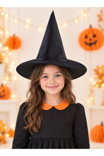 DOĞABEREN Çocuk Cadı Şapkası Siyah Halloween Kostüm Şapkası – Cadılar Bayramı...