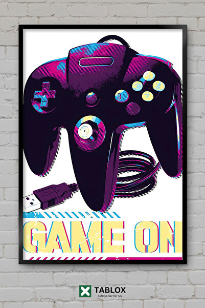TABLOX Το παιχνίδι έχει ξεκινήσει! Αφίσα τοίχου Gamer Neon με κορνίζα, διακοσ...