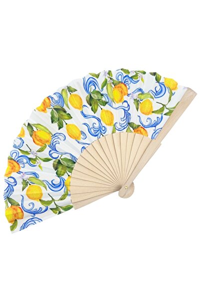 odjas Evantai Elegant cu Lamai LIMONE DI CAPRI, Galben/ Multicolor, Textil/ Lemn