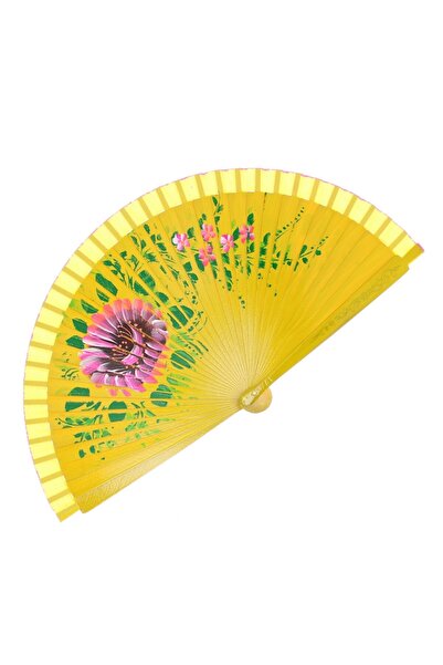 odjas Evantai pliabil, din lemn, Buticcochet, cu model floral pictat, 23 cm, ...