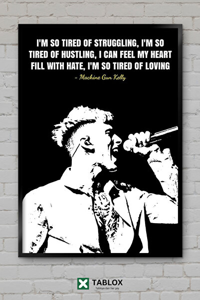 TABLOX Machine Gun Kelly Rapper Rapper Hip Hop Rock Muzika Okvir Izgled Dekor...