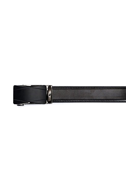 odjas Curea elegantă, 100% piele, cataramă automată, 3,5 cm, neagră, 115 cm