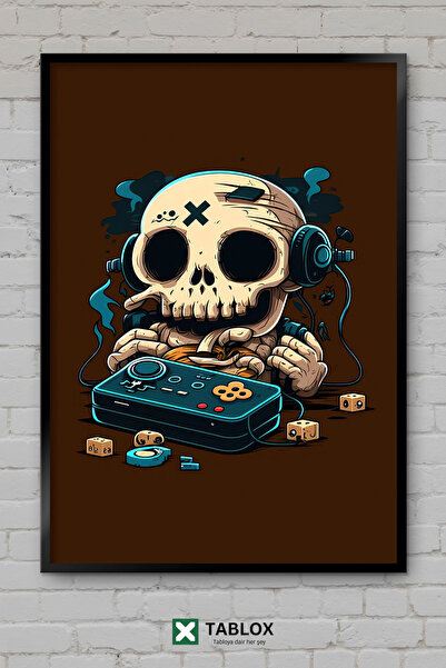 TABLOX Skeleton Art Τέχνη Σκελετών Σκοτεινή Γοτθική Αφίσα με Κορνίζα Διακοσμη...