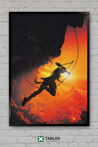 TABLOX Tomb Raider Lara Croft Αφίσα περιπέτειας βιντεοπαιχνιδιών με κορνίζα Δ...