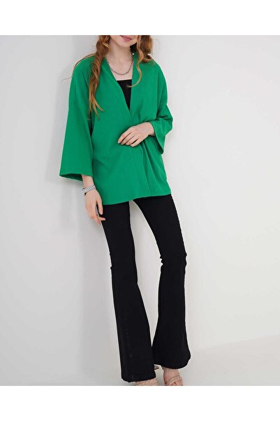 Modamorfo 5862 Knitted Kimono - Green