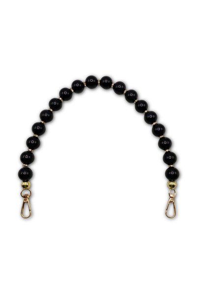Oxford İplik Acrylic Bag Handle Black Pearl Stone Detailed Model Gold Color H...