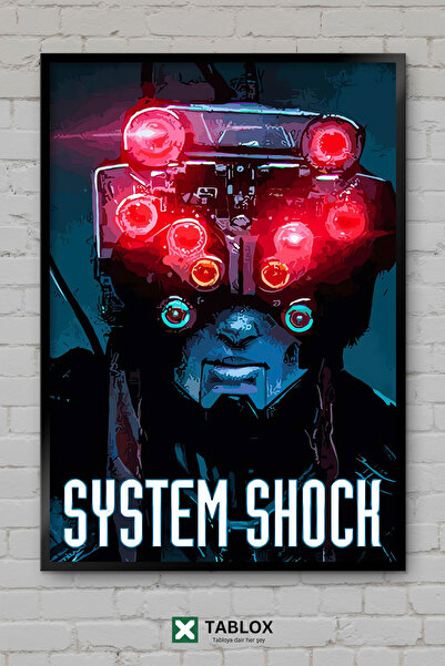 TABLOX System Shock Game Science Fiction Τρόμου Ρετρό Διακοσμητικός Πίνακας M...