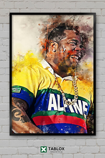 TABLOX Busta Rhymes Rapper Rapper Hip Hop Music Portrait Framed Decorative Md...