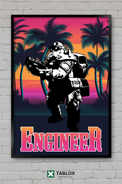 TABLOX Αφίσα δράσης παιχνιδιού Deep Rock Galactic Engineer με πλαίσιο, διακοσ...