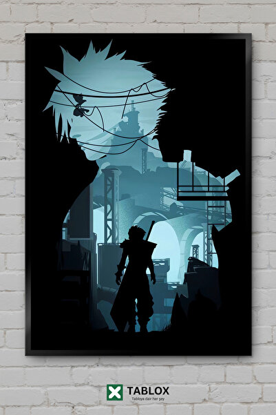 TABLOX Cloud Strife Final Fantasy Game Character Decorative MDF Tablo cu cadru