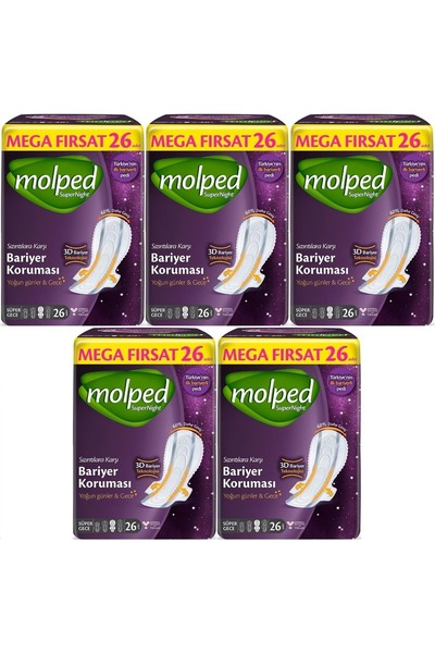 Molped Super Night Hygienic Pads Super Night 130 Pieces Mega Fırsat Pk