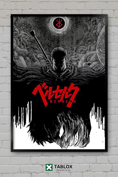 TABLOX Berserk Anime Manga Guts Art Σκοτεινό Ιαπωνικό Διακοσμητικό Πίνακα Ζωγ...