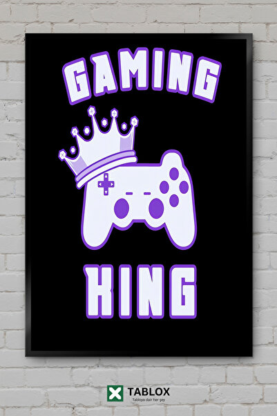TABLOX Gaming King Gamepad Handle Gamer Αφίσα με κορνίζα Διακοσμητικός πίνακα...