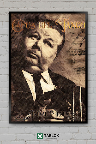 TABLOX Αφίσα Anibal Troilo Tango Music Bandoneon Argentina με κορνίζα Διακοσμ...