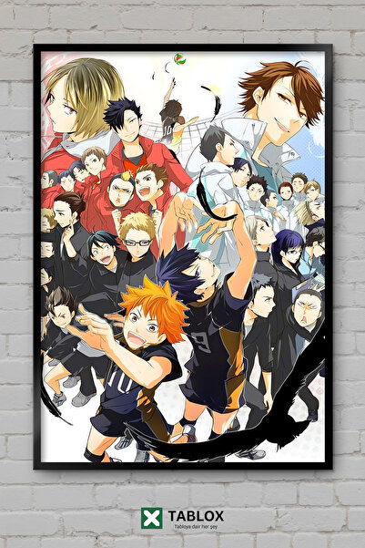 TABLOX Haikyuu odbojka anime manga sport japanski poster uokviren dekorativni...