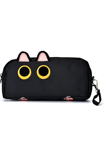 EXCEFORE Large Capacity Pencil Case Black Color, 3D Black Cat Pen Bags Pencil...