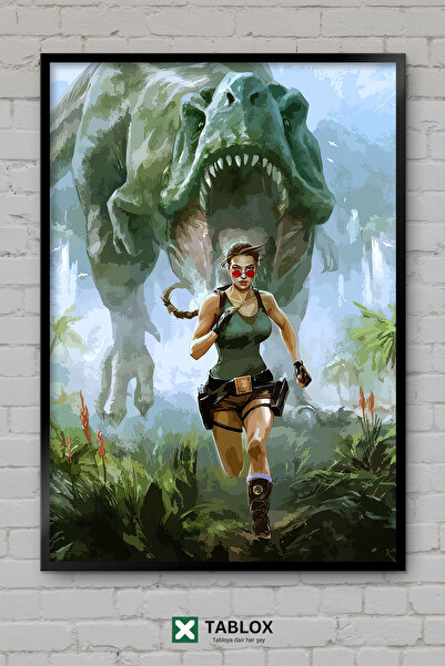 TABLOX Tomb Raider Lara Croft Αφίσα περιπέτειας βιντεοπαιχνιδιών με κορνίζα Δ...