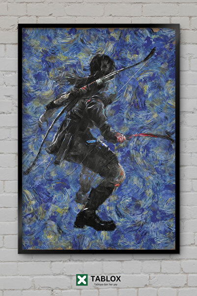 TABLOX Tomb Raider Lara Croft Αφίσα περιπέτειας βιντεοπαιχνιδιών με κορνίζα Δ...