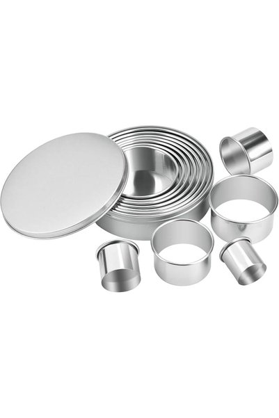 GENERAL ALMEKAQUZ Round Cookie Press Set, 12 Graduated Circle Pastry Press, H...
