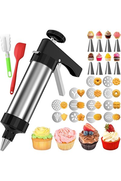 Yelajoy Cookie Press, Stainless Steel Cookie Press Set with 13 Cookie Trays a...