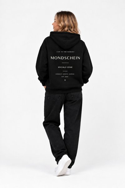 Mondschein Sevgili Kombini 2-Piece Oversize Unisex Social Zone Text Printed Hooded Sweatshirt Hoodie