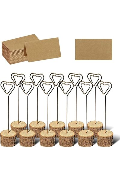 HOOKOR 20 Pcs Wood Card Stands with Kraft Paper,Game Card Bases,Business Card...
