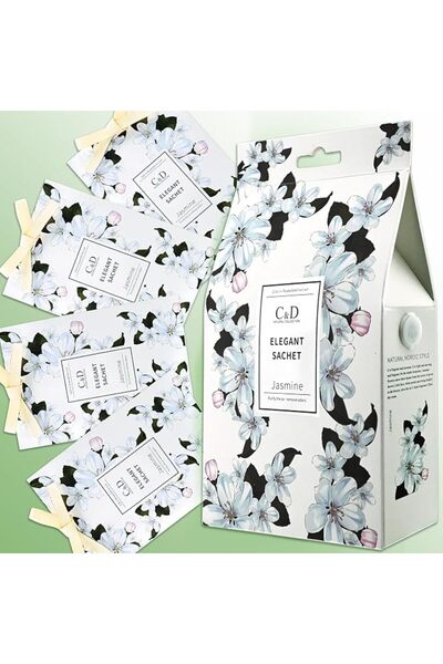 Tazweeq 4 قطع من أكياس معطرة برائحة الياسمين، معطر هواء معلق، كيس عطري مضاد للعث